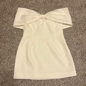White off the shoulder mini dress